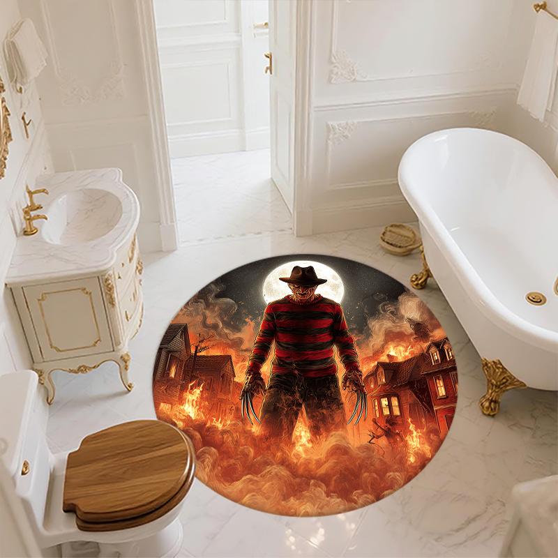 Horror Character pattern round rug,Carpet Rug for Living Room Bedroom Sofa Playroom Decor,Non-slip Floor Mat,Holiday Gifts and Birthday Gifts.