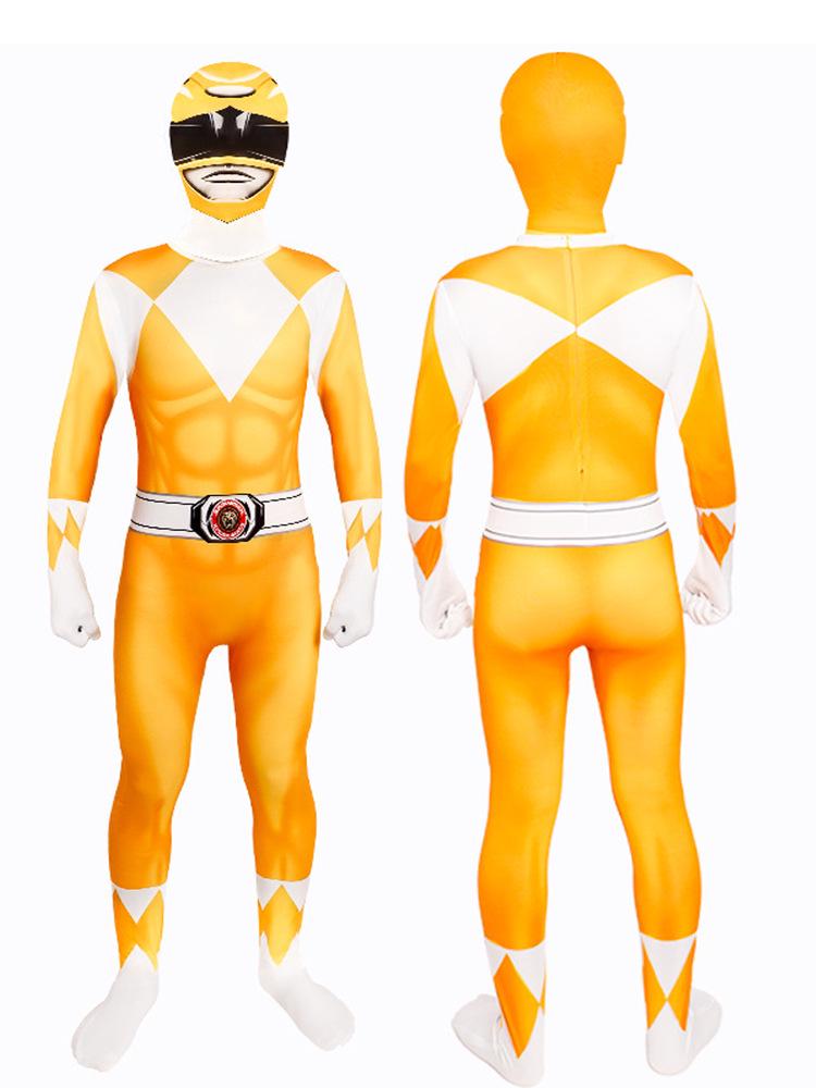 Dinosaur Super Sentai T-Rex and White Tiger Cosplay Bodysuit - Red/Blue Costume