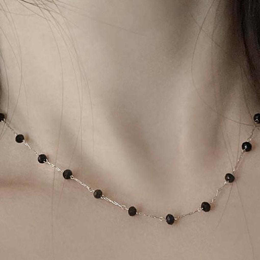 

Surgical Steel Green Black Cutting Choker Bead Necklace