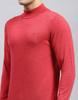 Monte Carlo Mens Solid Red High Neck Full Sleeve Pullover