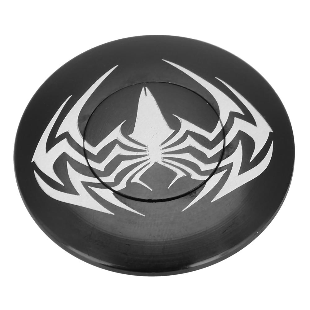 Black Spider Pattern Round Mountain Bike Stem Top Cap Cover Bicycle Headset (Spider)