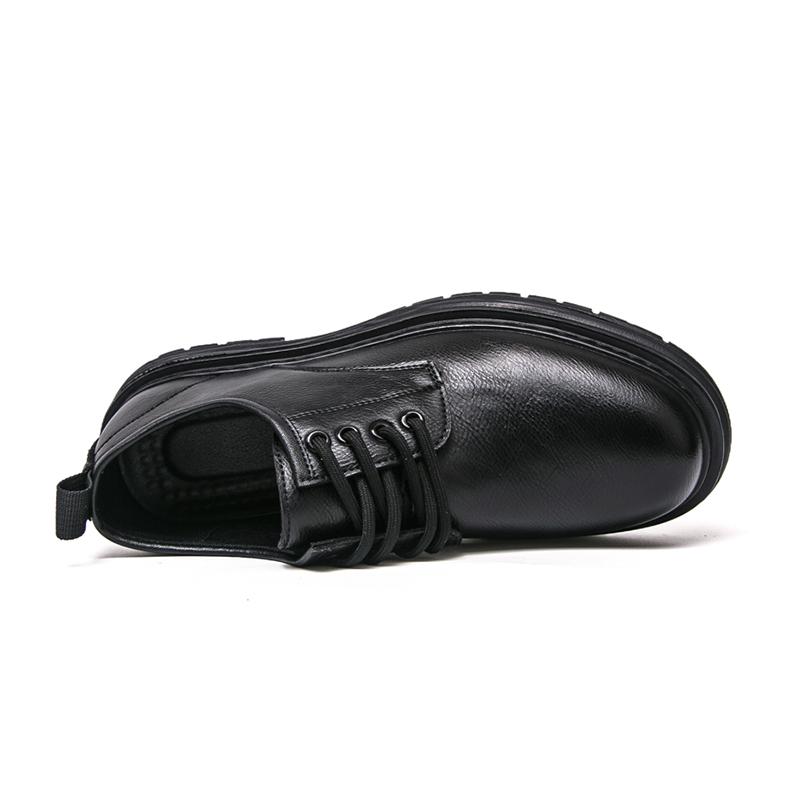 2026 New British-style black casual leather shoes for men's business formal wear large-sized work shoes trendy size 48