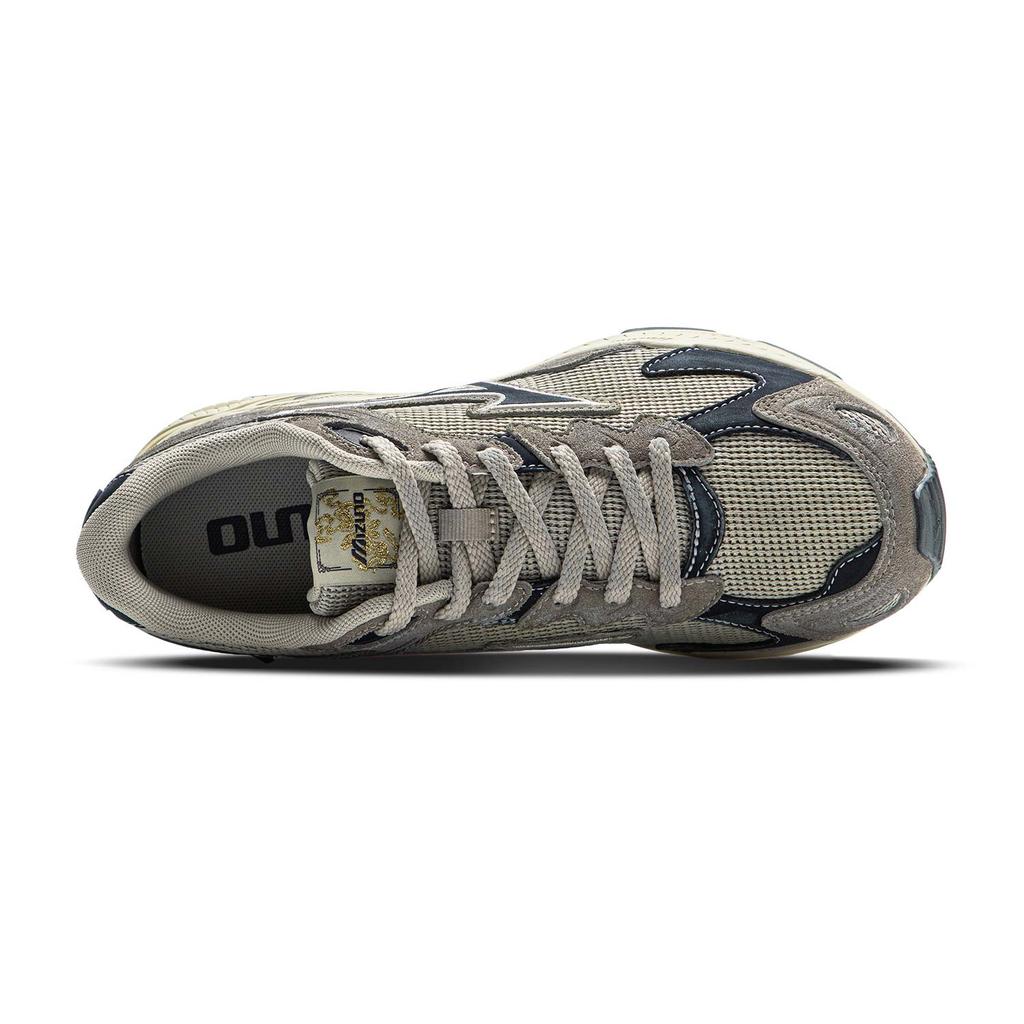 Mizuno Racer S Cny Comfortable Vintage Design Non-Slip Breathable Low-Top Running Shoes Unisex Sneaker Rock-Gray Dark-Blue D1GH223527