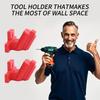 Durability Tool and Battery Holder Wall Mount Organizers with Screws for 12V Tool Batteries Easy Workshop Installation