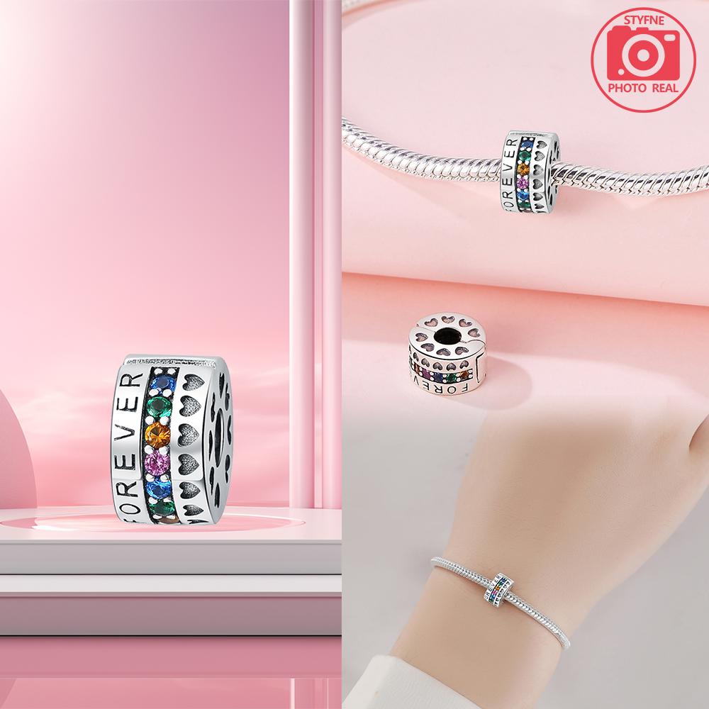 Copper Star Fixed Clip Beads Charm Bracelets For Women Fit Pendant Charms Beads For Fine Jewelry Making Gift