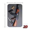 Vintage Metal Tin Sign AK Rifle Military Wall Art for Man Cave Bar Garage