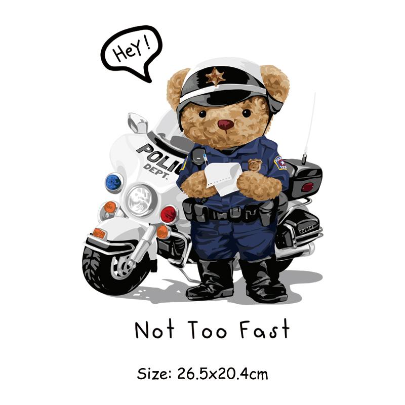 Coole Bären Patch für Kleidung Tier Pirnt Kleidung Aufkleber Diy Parches Ropa T-Shirt Hoodies Hitzepresse Applizierte Eisen auf Patches