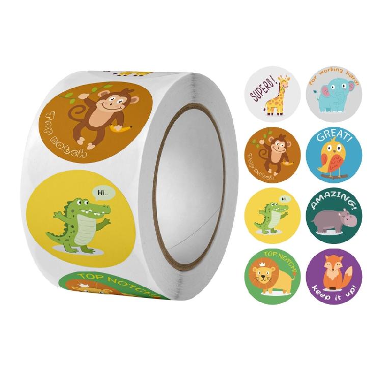 Incentive Animal School Labels Reward Stickers for Students Class 500 Pieces