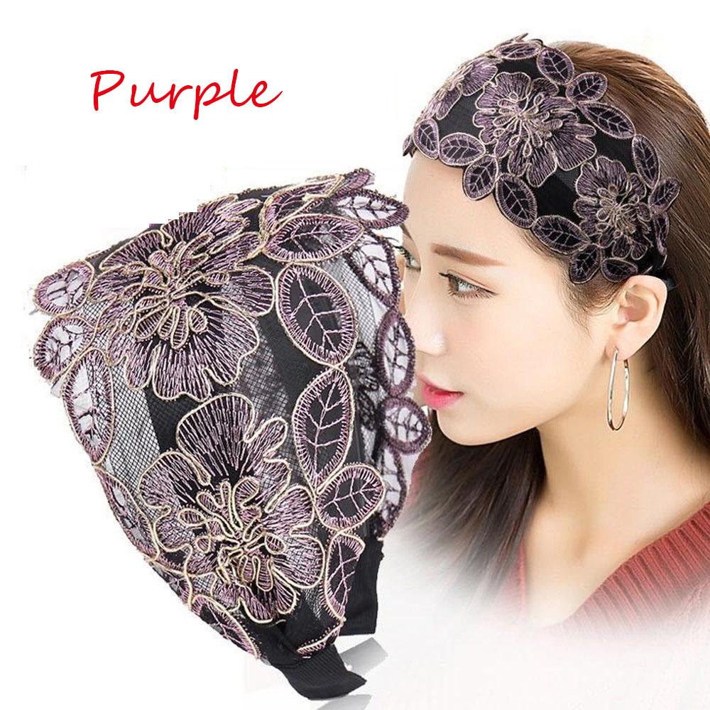 Adjustable Toothed Broadside Floral Printed Non-slip Head Hoop Hair Bands Headband Hair Accessories
