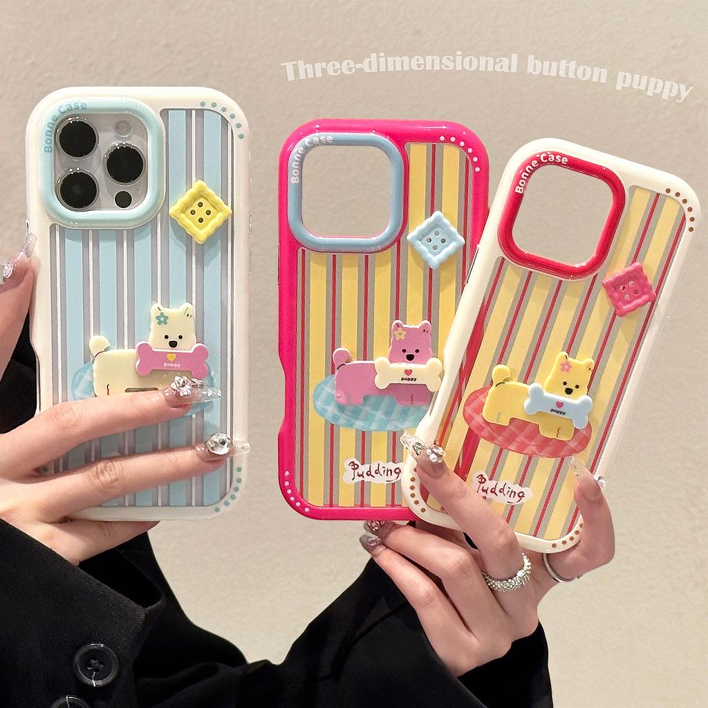 Colorful Stripes Suitable for IPhone16 Apple 15 Mobile Phone Case 14ProMax Three Dimensional Cartoon 16 Acrylic 12 Anti-fall