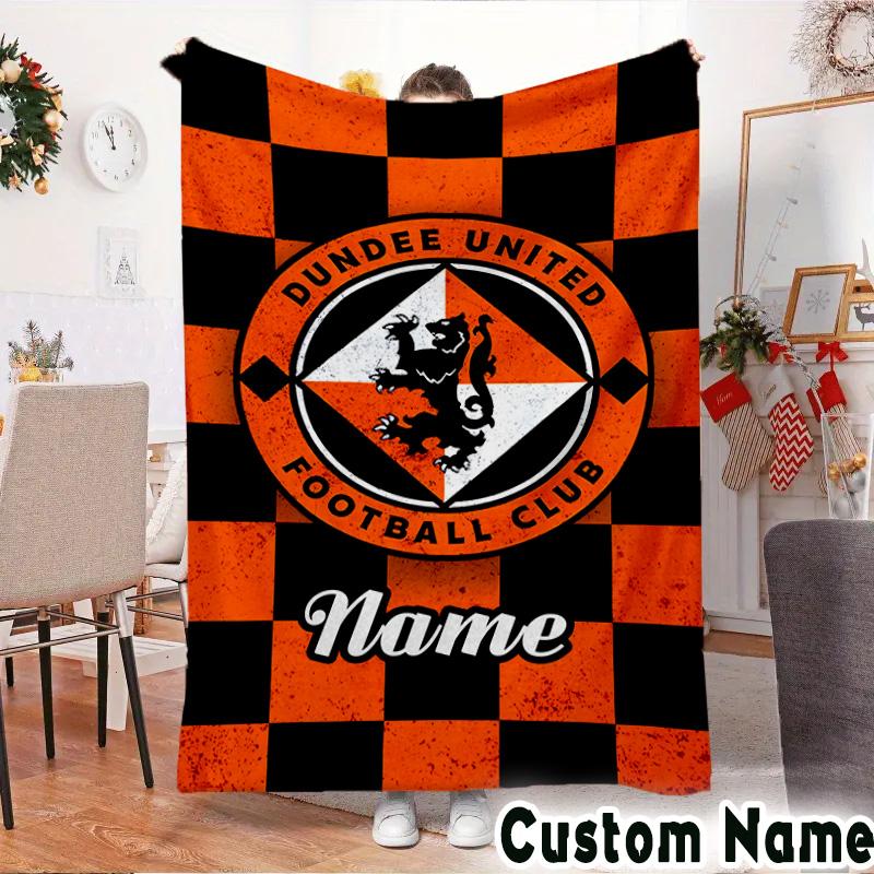 Custom Name Dundee Crest Throws Blanket Flannel Blankets for Couch Bed Gifts for Men Women Picnic blanket Christmas fan gifts