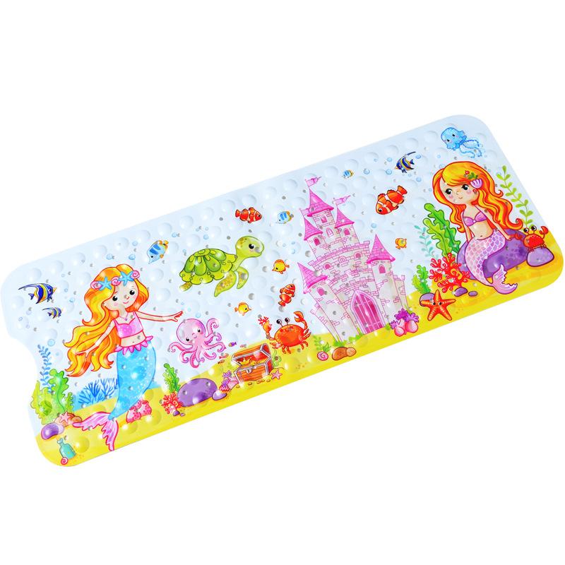 Large Cute Cartoon PVC Bath Mat Anti-Slip Shower Bathtub Mats With Sucker Soft Massage Pad Kid's Elder Bathroom Carpet Rug