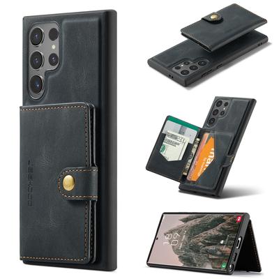 Magnetic Leather Phone Case for Samsung Galaxy S25 Ultra Edge S24 Plus S23 FE S22 S21 Note20 Detachable Card Slot Wallet Cover