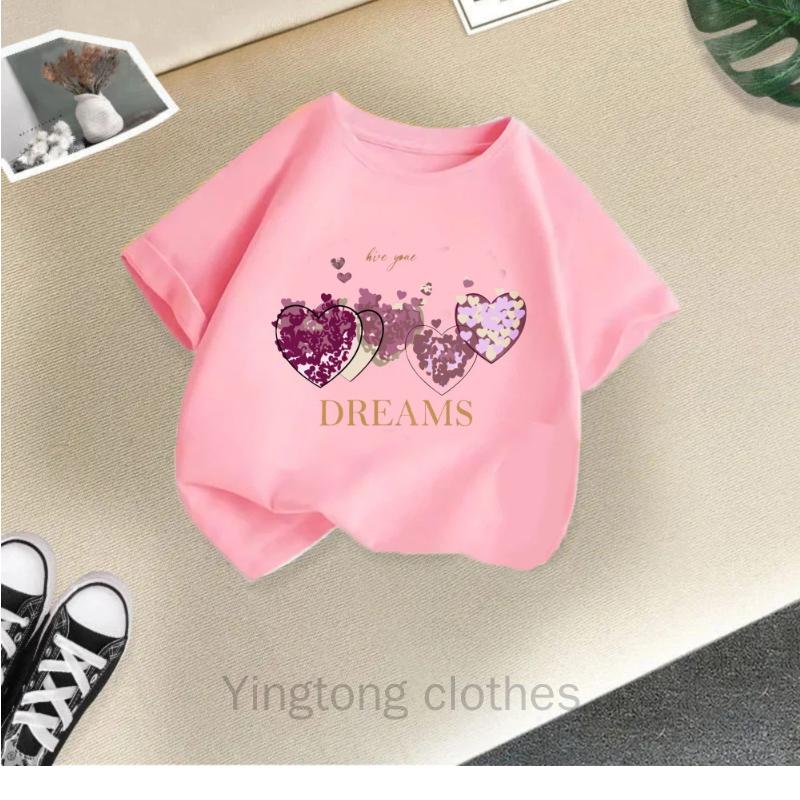 Girls T-shirt Short-sleeved Bottoming Shirt New Summer Fashion Children's Half-sleeved Top Children's Clothing Cotton