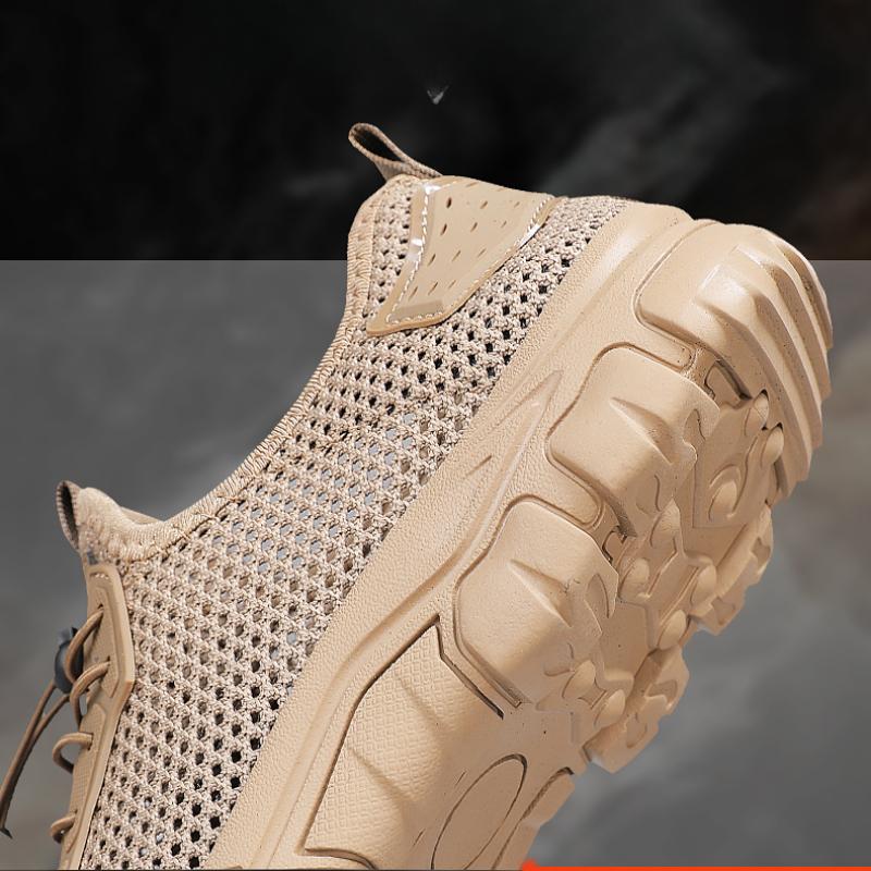 Yazlık Erkek Oyuk Deri Sandaletler Plaj Sandaletleri Burunlu Açık Hava Spor Ayakkabıları El Yapımı File Ayakkabılar