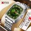 Luxury Men Watch Classic Red Green Dial Men's Quartz Wristwatch Sliver Calendar Male Reloj Stainless Steel Man Clock