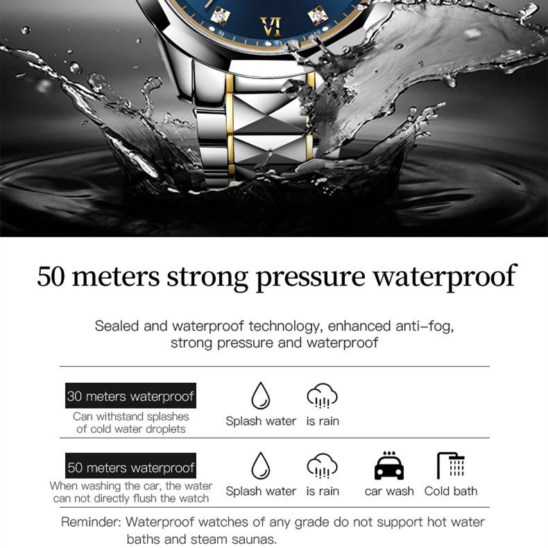 JINSHIDUN New Business and Leisure Men's Watch Automatic Mechanical Watch Luminous Waterproof High-end Business Watch Male