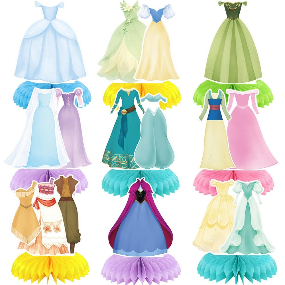 Foldable Honeycomb Bases Princess Honeycomb Centerpieces  for Girl Birthday Party