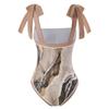 2023 Retro Marble Print One-Piece Swimsuit and Beach Gauze Skirt Set