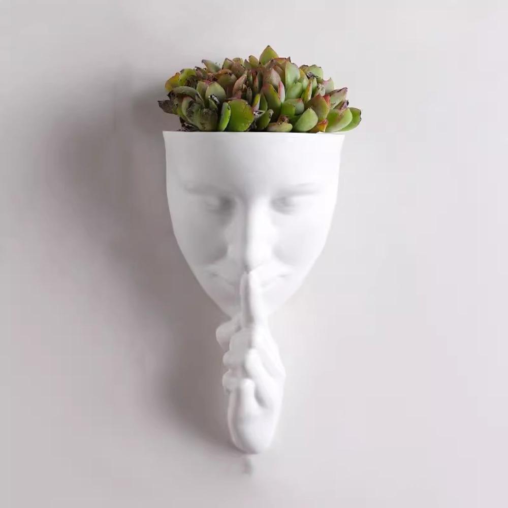 Bohemian Style Decorative Vases Silent Human Face Artistic Face Planter Hanging Planter  Bedroom