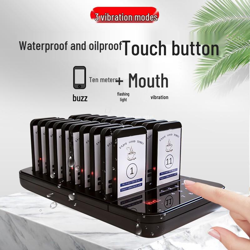 Milk Tea Shop Wireless 16-Unit Paging and Queue System