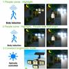 198LED Solarlicht 4 Kopf 3 Modi IP65 wasserdicht 270 Weitwinkel Bewegungssensor Garten Sicherheitswand