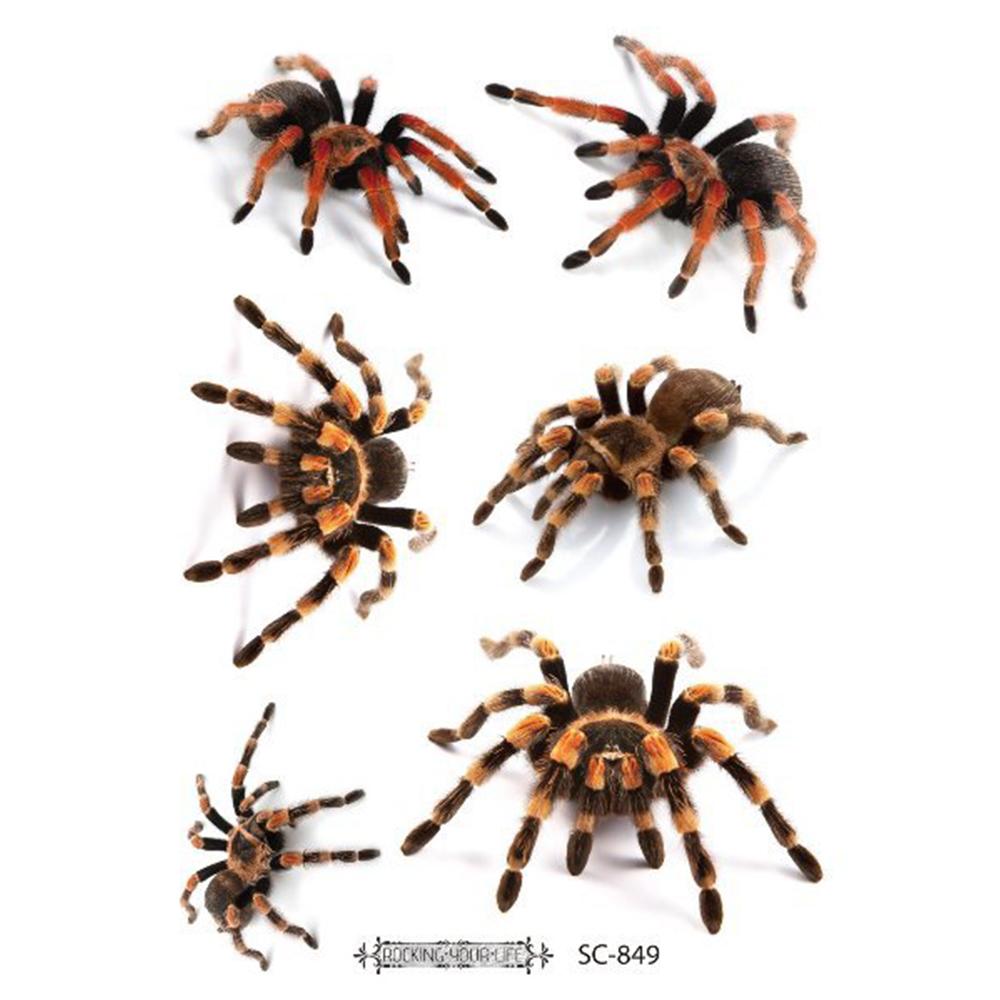 Waterproof Scary Halloween Fake Tattoo Body Art Spider Halloween Tattoo Temporary Tattoo Sticker