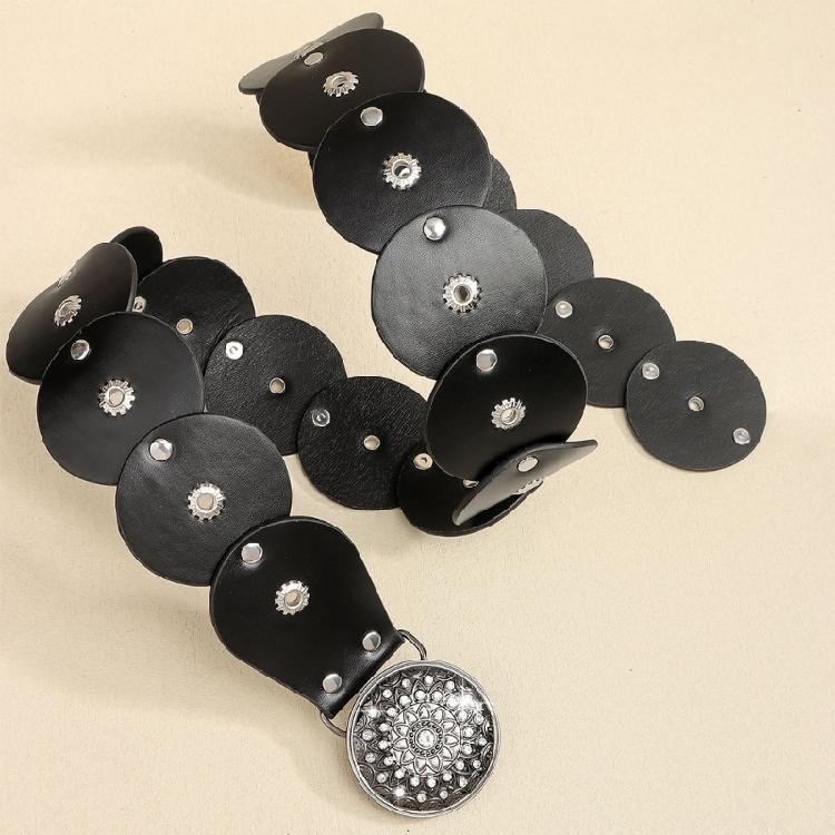 Premium PU Rivets Waist Strap Adjustable 90-110cm For Daily Wear And Special Occasion Ensembles