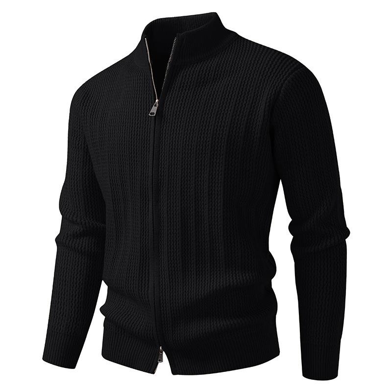 2025 New Autumn and Winter Fashionable Stand-up Collar Cardigan Sweater Casual Trendy Zipper Jacket for Men