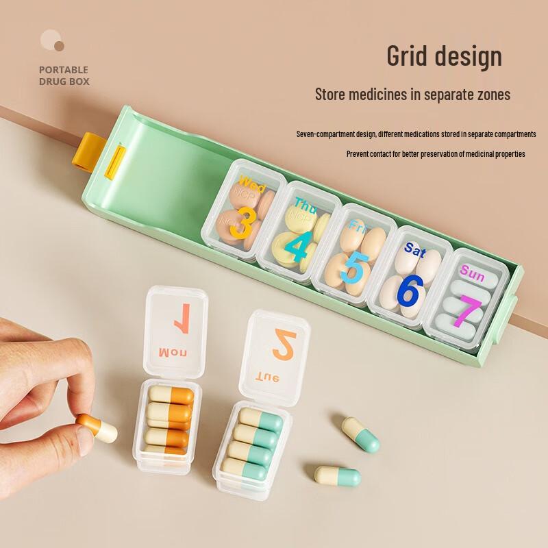 Portable 7-Day Medicine Storage Box Set