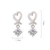 Sace Gems Heart-shaped Zircon Inlaid Long Earrings Women Earrings Personality  Simple Fashion Jewelry