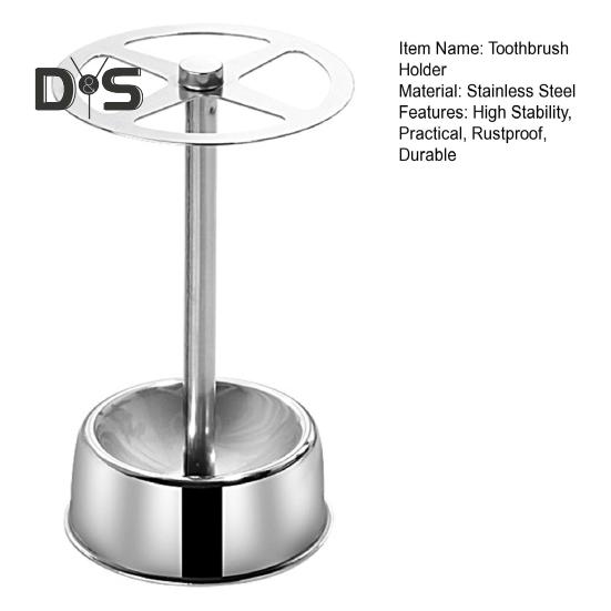 Toothbrush Holder Stand Storage Rack with 4 Slots High Stability Ventilated Design Countertop Metal Toothbrush Organizer Makeup Brush Holder