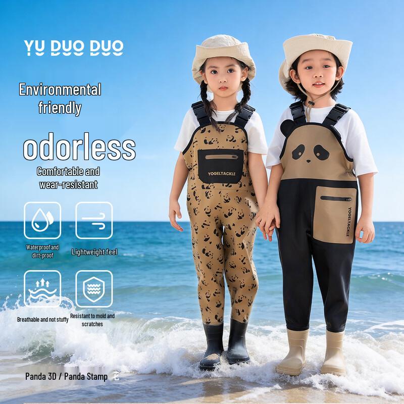 Yududuo Kids  Waterproof Panda Print Waders 33