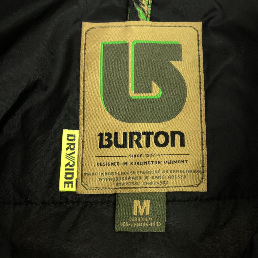 BURTON Logo patch Skiing Hooded Zip Wear M Green system snow board Kid's Used