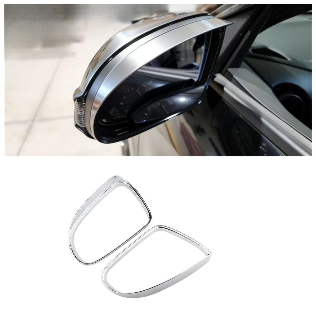 Car Side Door Rear View Turning Mirror Eyebrow Cover Trims for Hyundai Kona 2017-2023 Accessories Chrome Carbon 2pcs/Set