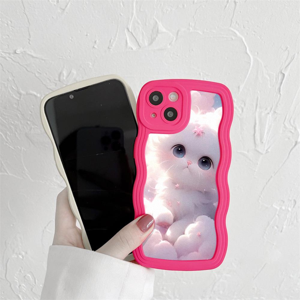 Mobile Phone Cases for iPhone 11 13 XR 15 Pro Max 12 14 Pro Max Case iPhone 16 7 Plus 8 Plus XS Max Big Wave Solid Color Cartoon Anti-drop Waterproof
