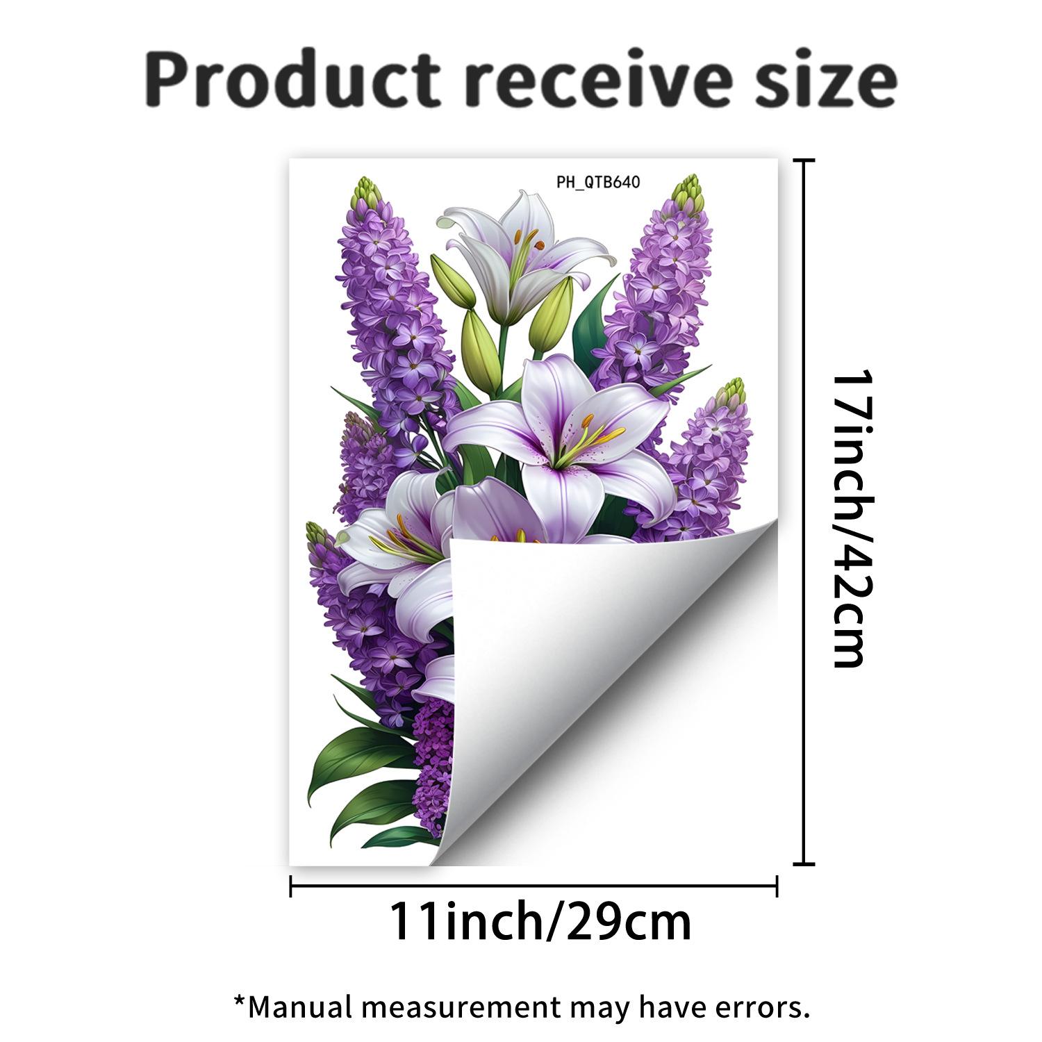 Purple Lily and Hyacinth Theme Living Room Bedroom Entrances Self Adhesive Stickers