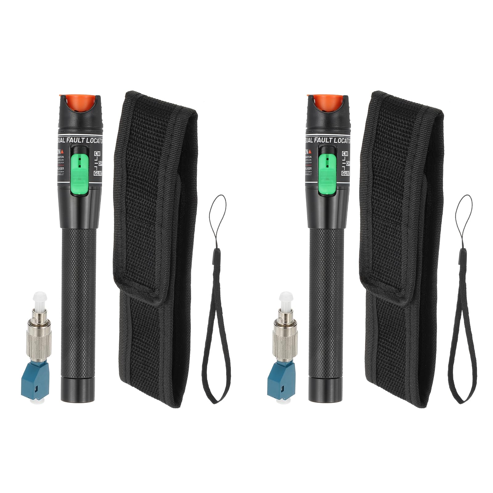 

PATIKIL 30mW Visual Fault Locator with Universal Connector FC Male to LC Female Adapter 2Pcs Optical Red Light Pen Detector Meter for SC FC ST Network