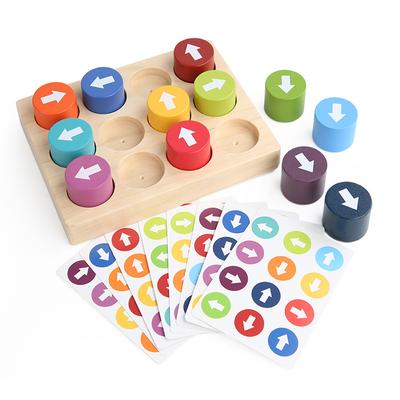Baby Montessori Holzspielzeug Farbe Richtung Sensorisches Brett Pfeil Zuordnungsspiel Logisches Denktraining Pädagogische Bausteine Spielzeug