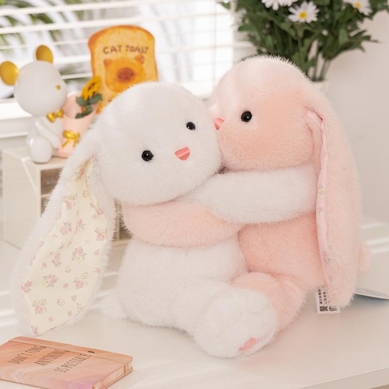 4 Styles Funny Magnetic Hugging Animal Plush Toys Fluffy Elephant Bear Capybara Rabbit Doll Creative Detachable Toys Room Decor