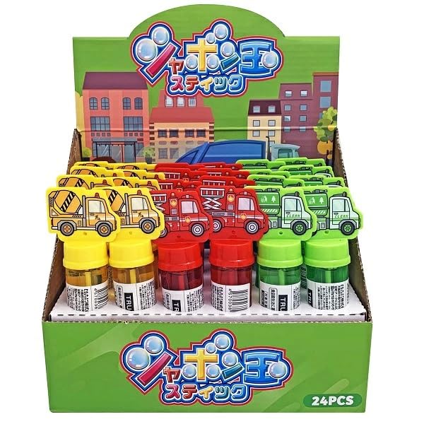 Bubble-blowing sticks featuring working trucks (24-pack) [Prizes, children's items, festivals, summer festivals, toys, lunch prizes, kids' lunches,