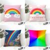 Rainbow Pillow Case Linen Cushion Covers For Decorative Sofa Home Pillows Case Car Chair Pillows Cases