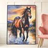 Horse DIY Diamond Art Painting Kit with Shiny Resin Diamonds for Adults Relaxing Craft Wall Decor and Handmade Gift Idea Set Decor