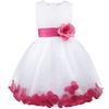 Infant Kids Girls Princess Flower Petals Tulle Formal Wedding Pageant Dress Knee Length