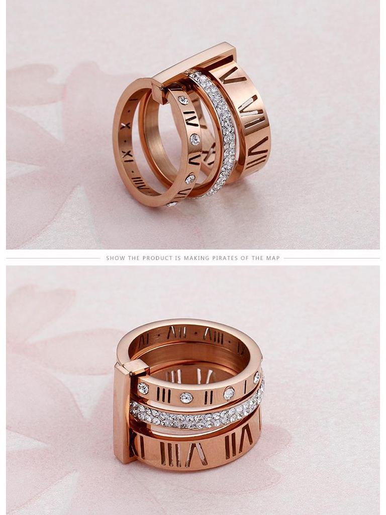 Stylish Roman Letter Multi-Ring Jewelry In European and American Design