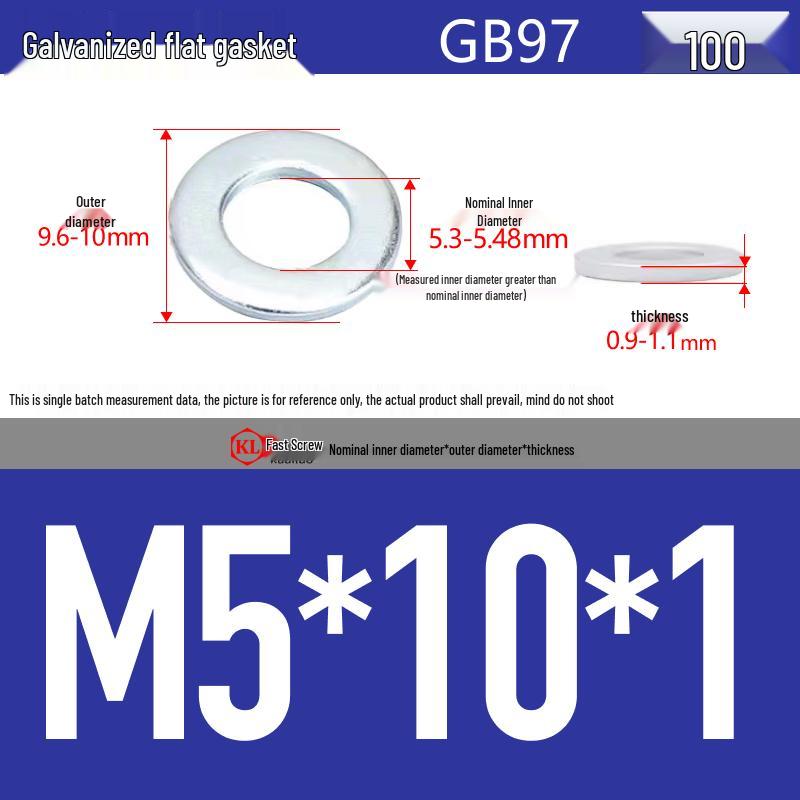 Galvanized Hex Nuts, Flat Washers, Spring Washers in M2-M48, Blue and White Zinc Coated
