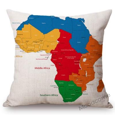 Africa Map Geometrics Home Decorative Sofa Throw Pillow Cover Nordic Cotton Linen African Pattern Cushion Cover Case Mudcloth