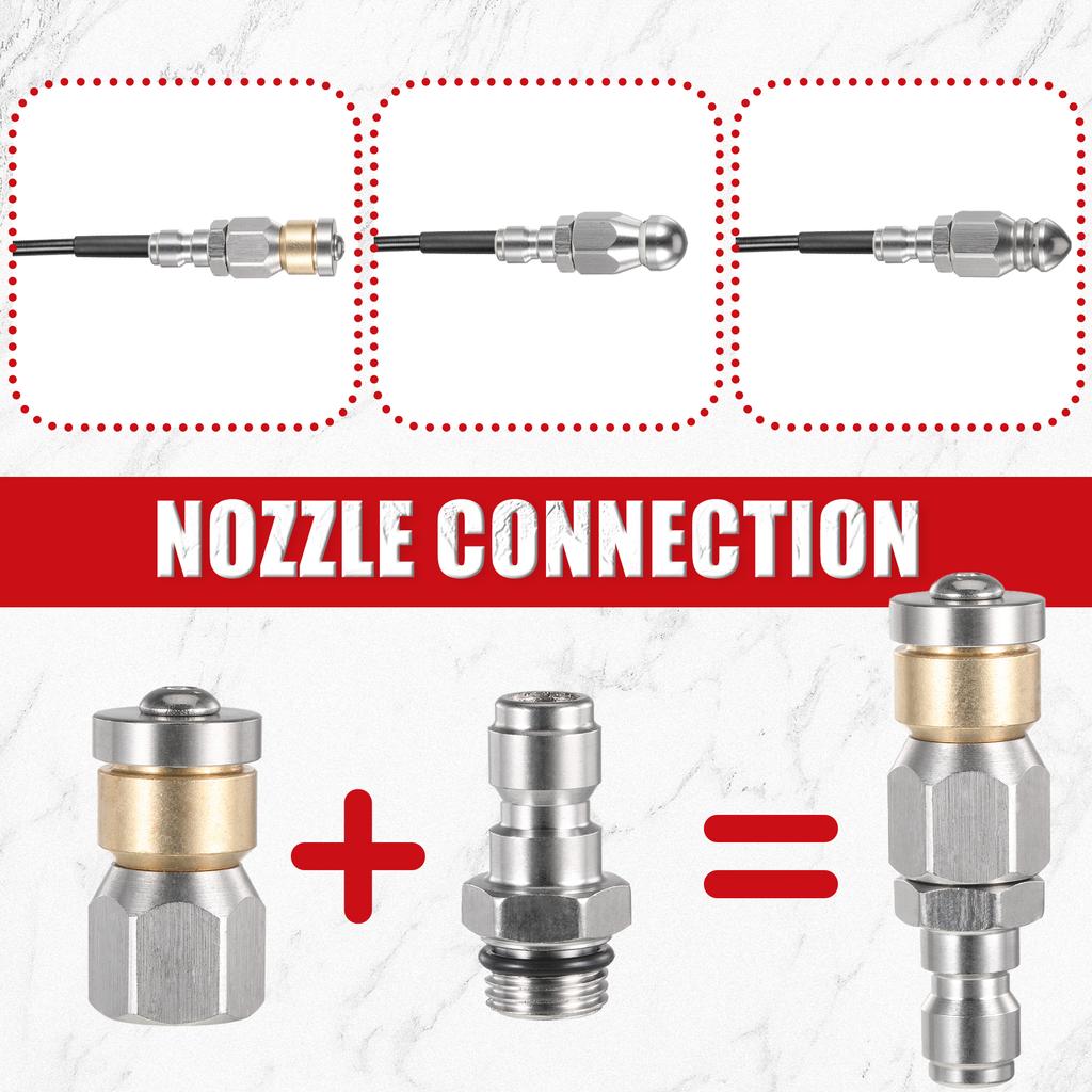 4pcs Set Robust And Durable Drain Jetting Hose Spray Nozzle Efficient Cleaning Easy To Install