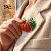 Harvest Festival Brooch Rhinestone Pumpkin Brooch, Lapel Pin for Halloween Thanksgiving Decorative Pins Festival, Autumn Clothing Accessory
