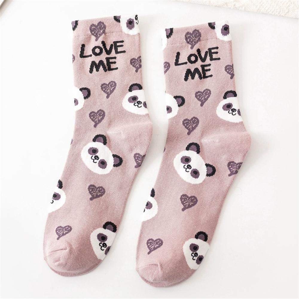 Cute Animal Korean Style Women Cat Panda Dog Bear Cartoon Socks Soft Cotton Casual Sport Streetwear Dropship